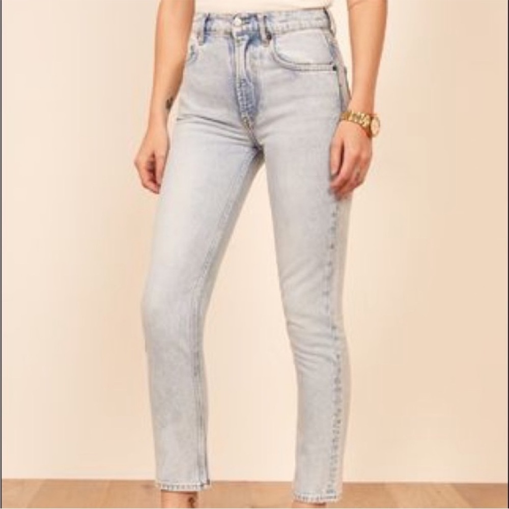 Reformation Jeans Julia Crop High Cigarette Jean Powell Wash Size 26 - Picture 4 of 8